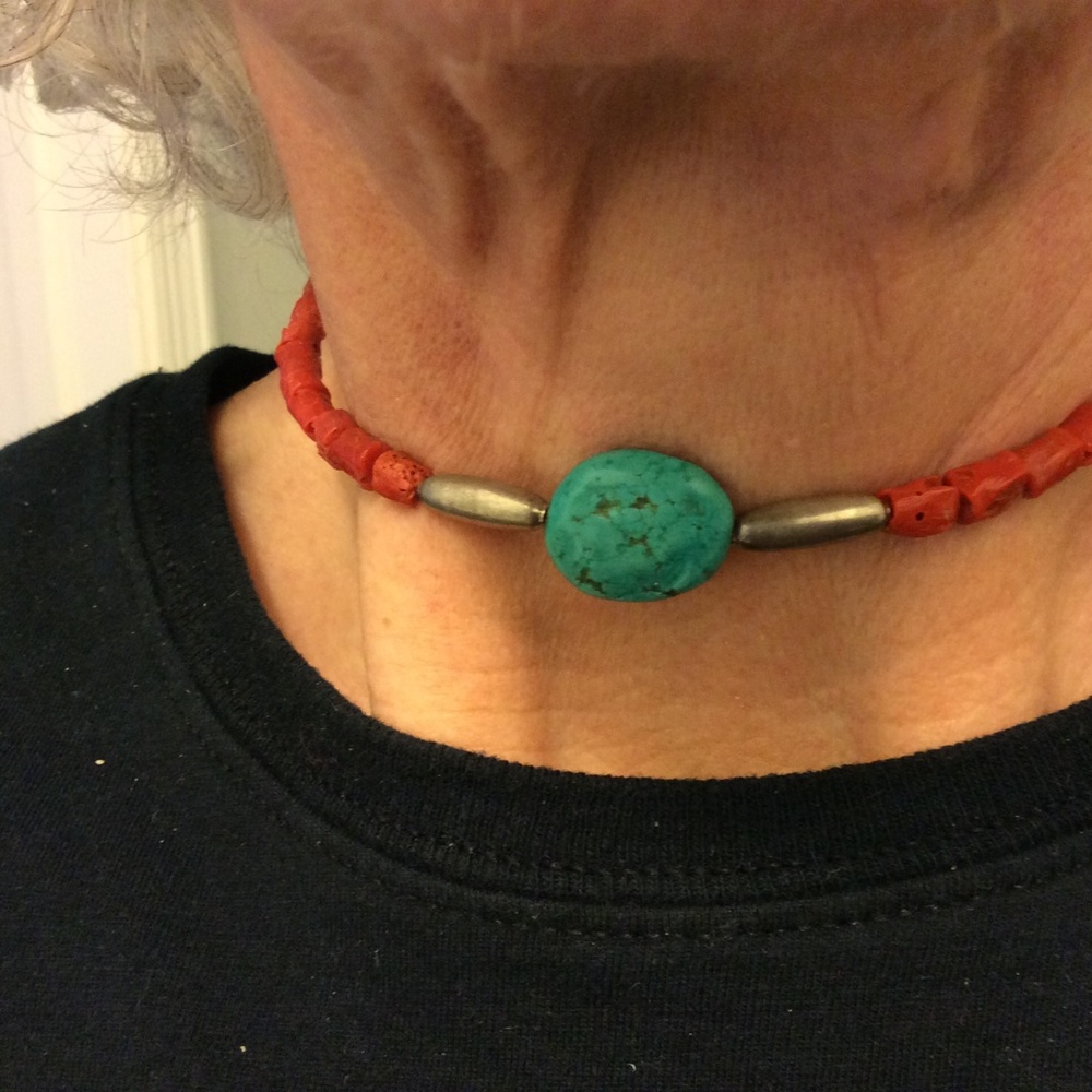 !! HOST PICK !! Turquoise and coral necklace, hand crafted - Picture 3 of 3